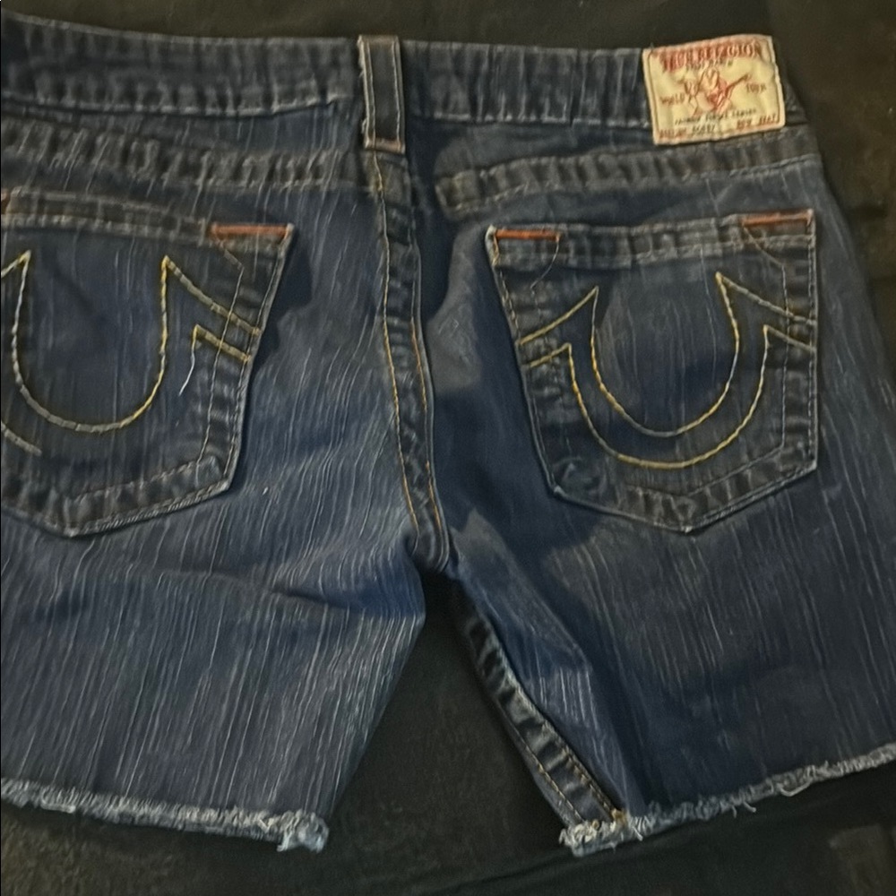 True Religion Dark Blue Denim Shorts